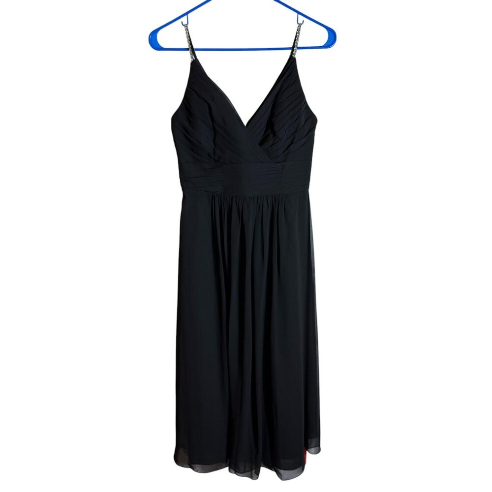 Jenny Packham Bridesmaids Midi Dress, Style JP1024, Black Beaded StrapUS 2 NWT